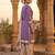 Purple printed cotton blend stitched geometric print salwar kurta dupatta for women