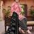 Pink printed cotton blend stitched geometric print salwar kurta dupatta for women