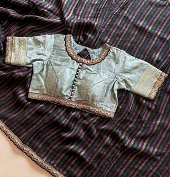 Wine Color georgettete Saree With Blouse 1