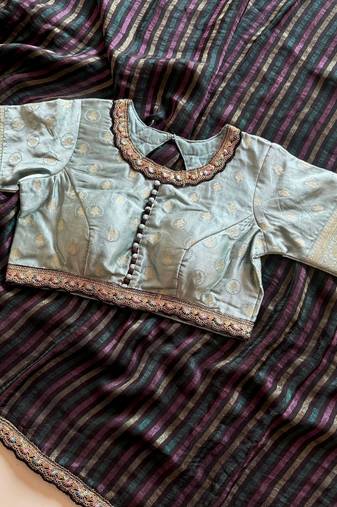 Wine Color Georgette Saree With Blouse