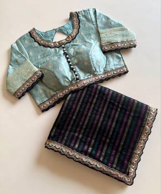 Wine Color georgettete Saree With Blouse 5