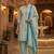Teal printed cotton blend stitched geometric print salwar kurta dupatta for women