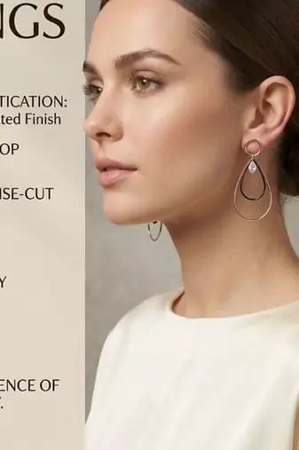Gold Plated CZ Long Bar Leafe Hoop Dangle Drop Earrings for Girls and Wo 