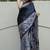 Black Color Mirror Work Satin Saree
