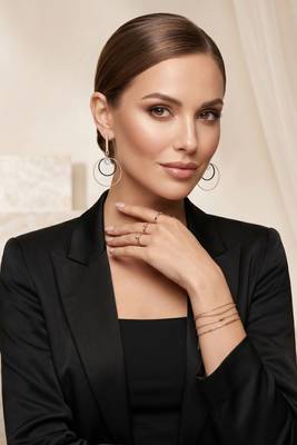 Gold Plated CZ Long Bar Circular Geometric Hoop Dangle Drop Earrings for Girls and Wo  3
