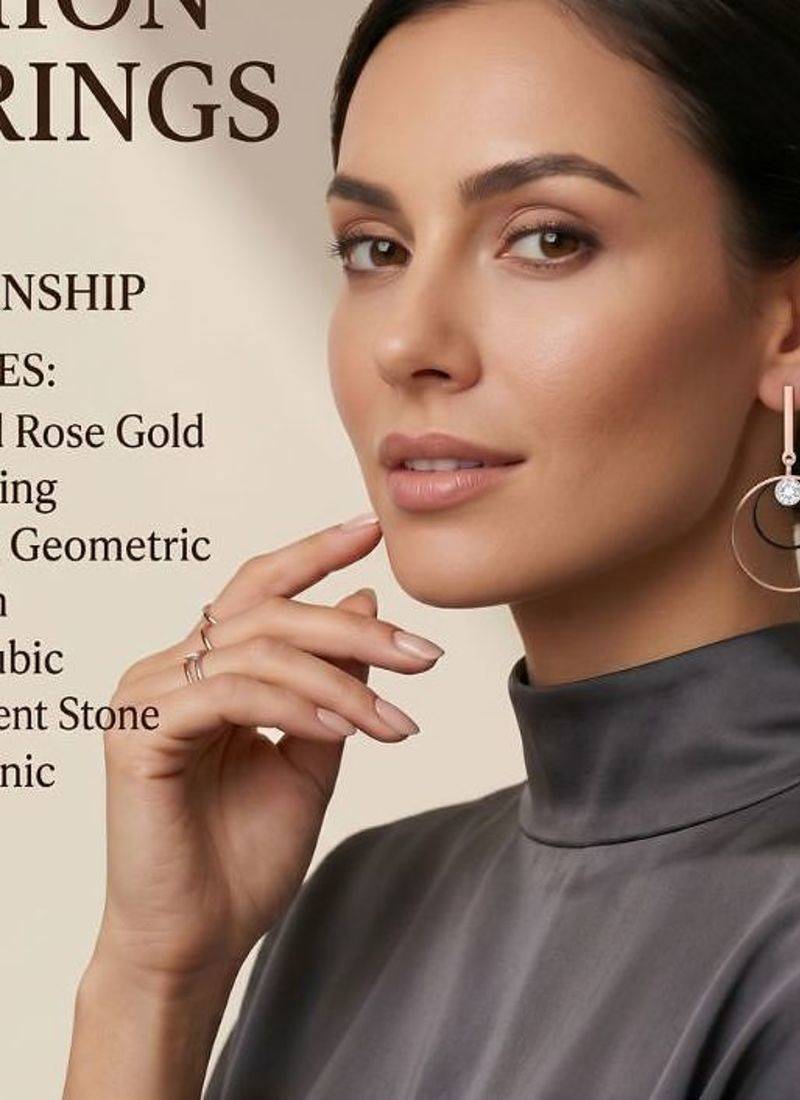 Gold Plated CZ Long Bar Circular Geometric Hoop Dangle Drop Earrings for Girls and Wo 