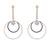 Gold Plated CZ Long Bar Circular Geometric Hoop Dangle Drop Earrings for Girls and Wo 