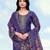 Purple simar kurta set with floral print