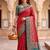 Red Color  Kashmiri Thread Wooven Work Silk Blend Saree