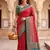 Red Color  Kashmiri Thread Wooven Work Silk Blend Saree