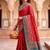 Red Color  Kashmiri Thread Wooven Work Silk Blend Saree