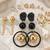 Wo  Set of 6 Gold-Plated Pear-Beaded Hoop Earrings 