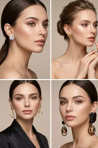 Wo  Set of 6 Gold-Plated Pear-Beaded Hoop Earrings 