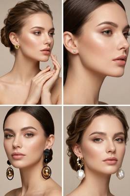 Wo  Set of 6 Gold-Plated Pear-Beaded Hoop Earrings  3
