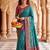 Teal Color  Kashmiri Thread Wooven Work Silk Blend Saree