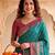 Teal Color  Kashmiri Thread Wooven Work Silk Blend Saree
