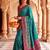 Teal Color  Kashmiri Thread Wooven Work Silk Blend Saree