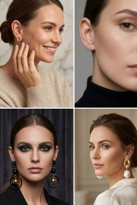 Wo  Set of 6 Gold-Plated Pear-Beaded Hoop Earrings  4