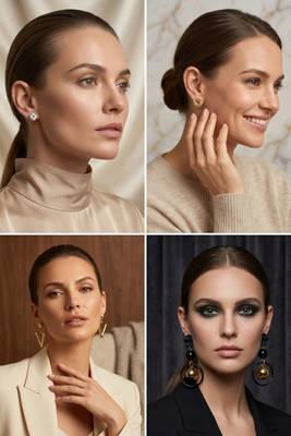 Wo  Set of 6 Gold-Plated Pear-Beaded Hoop Earrings  5