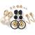 Wo  Set of 6 Gold-Plated Pear-Beaded Hoop Earrings 