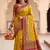 Yellow Color  Kashmiri Thread Wooven Work Silk Blend Saree