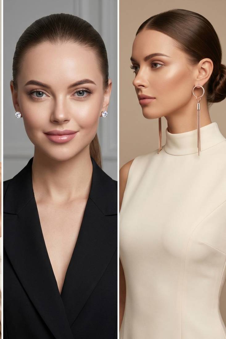 Wo  Set of 3 Rose-Gold-Plated Pear-Beaded Hoop Earrings