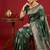 Green colour silk blend woven zari designer saree with blouse