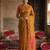 Brown colour handloom cotton saree with contrast border & tassels
