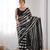 Black colour heavy georgette sequin saree with blouse