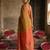 Brown colour handloom cotton saree with contrast border & tassels