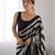 Black colour heavy georgette sequin saree with blouse