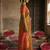 Brown colour handloom cotton saree with contrast border & tassels