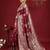 Maroon colour silk blend woven zari designer saree with blouse