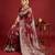 Maroon colour silk blend woven zari designer saree with blouse