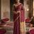 Wine colour handloom cotton saree with contrast border & tassels
