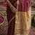 Wine colour handloom cotton saree with contrast border & tassels