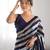 Blue colour heavy georgette sequin saree with blouse
