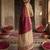 Wine colour handloom cotton saree with contrast border & tassels