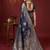 Navy blue colour silk blend woven zari designer saree with blouse