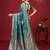 Sea green colour silk blend woven zari designer saree with blouse