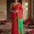 Pink colour handloom cotton saree with contrast border & tassels