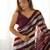 Wine colour heavy georgette sequin saree with blouse