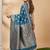 Teal blue colour silk blend woven designer saree with blouse