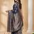 Navy blue colour silk blend woven designer saree with blouse