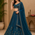 Blue Georgette Zari Sequence Embroidered Lehenga Choli with Dupatta