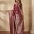 Maroon colour silk blend woven designer saree with blouse