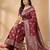 Maroon colour silk blend woven designer saree with blouse