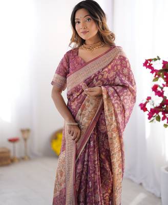 Wine color ready to wear saree with unstich blouse 3
