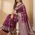 Purple colour silk blend woven designer saree with blouse
