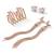 Wo  Set of 3 Rose-Gold-Plated Pear-Beaded Hoop Earrings